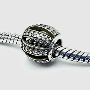 Pandora Leading Lady Clear CZ Retired  Sterling Silver Charm